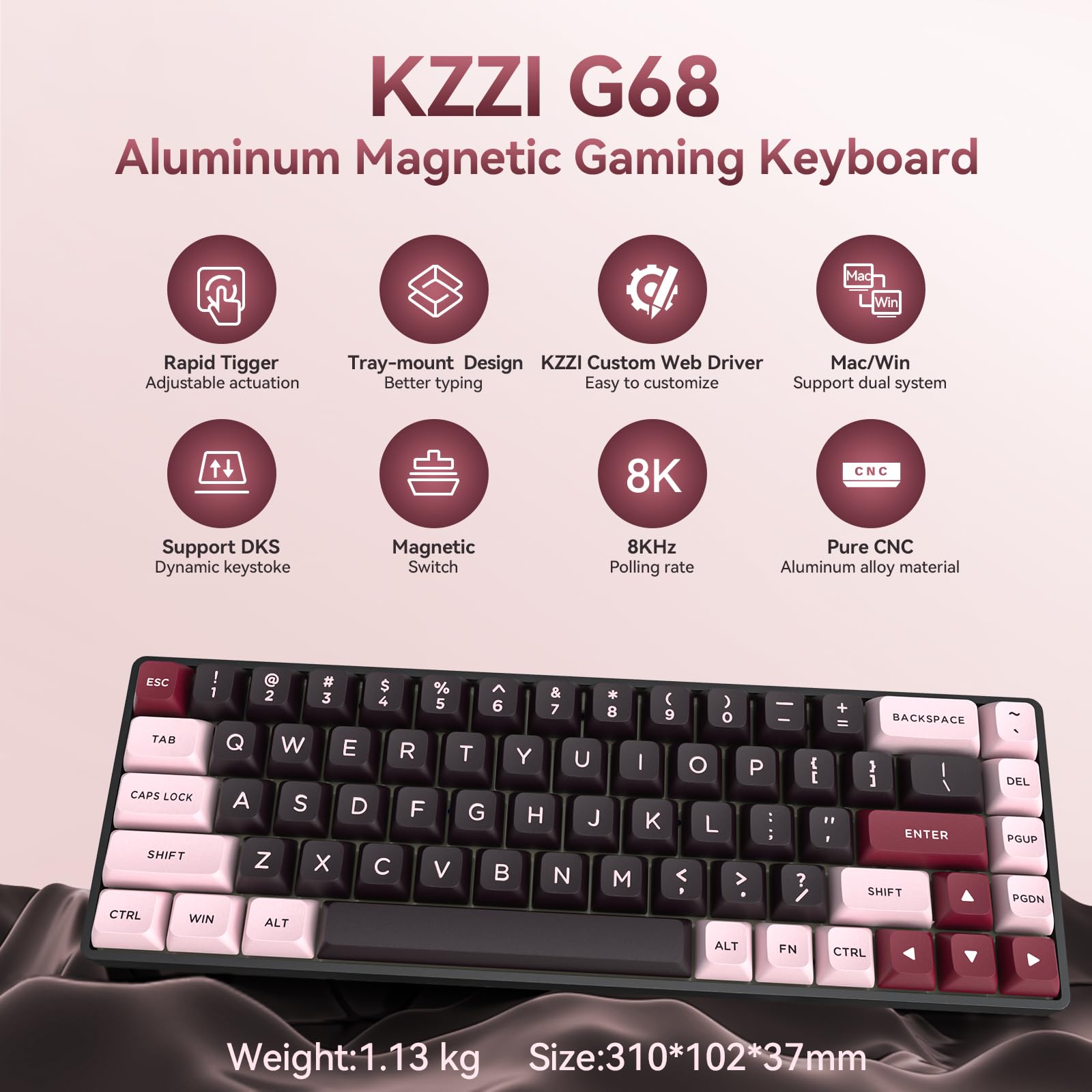 Amazon.com: KZZI CNC Magnetic Gaming Keyboard with Rapid Trigger
